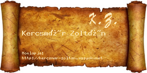 Kercsmár Zoltán névjegykártya