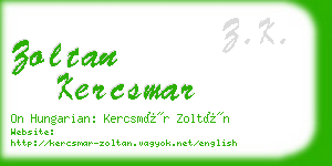 zoltan kercsmar business card